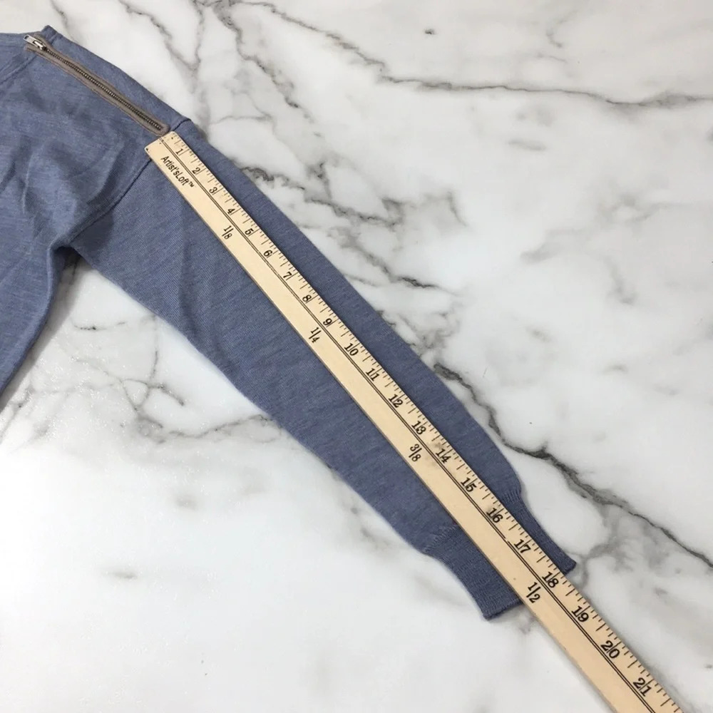 J. Crew Gray Merino Wool Shoulder Zip‎ Sweater Womens XS Pullover - Picture 11 of 11